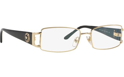 versace brille schwarz|clear Versace glasses on face.